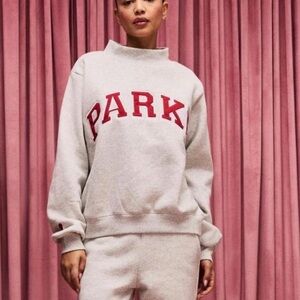 PARK Women's Gray Sweatshirt with Red Accents